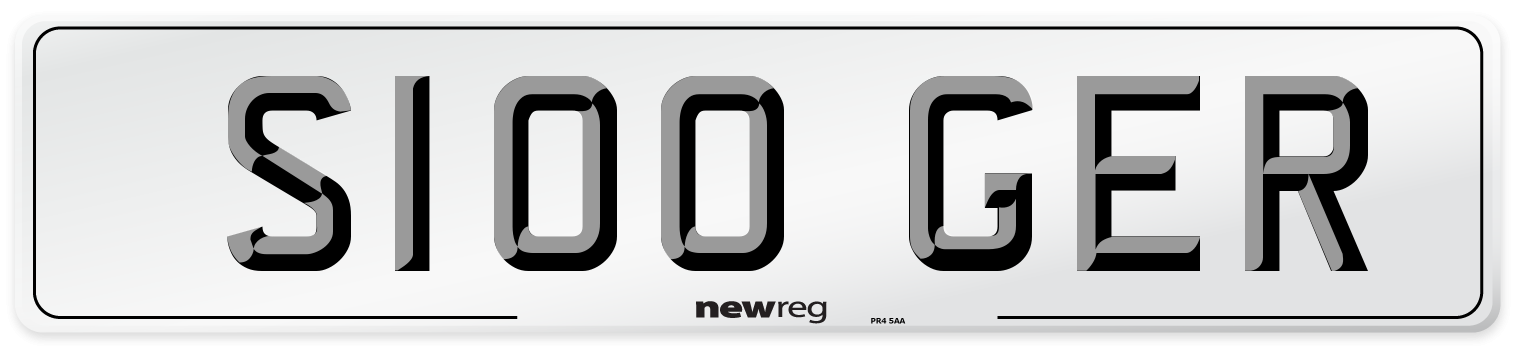 S100 GER Number Plate from New Reg